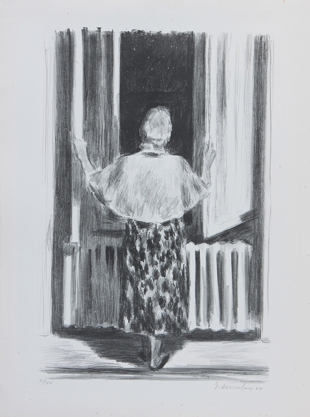 1944 Georges-Henry Dessouslavy, Femme de dos à la fenêtre