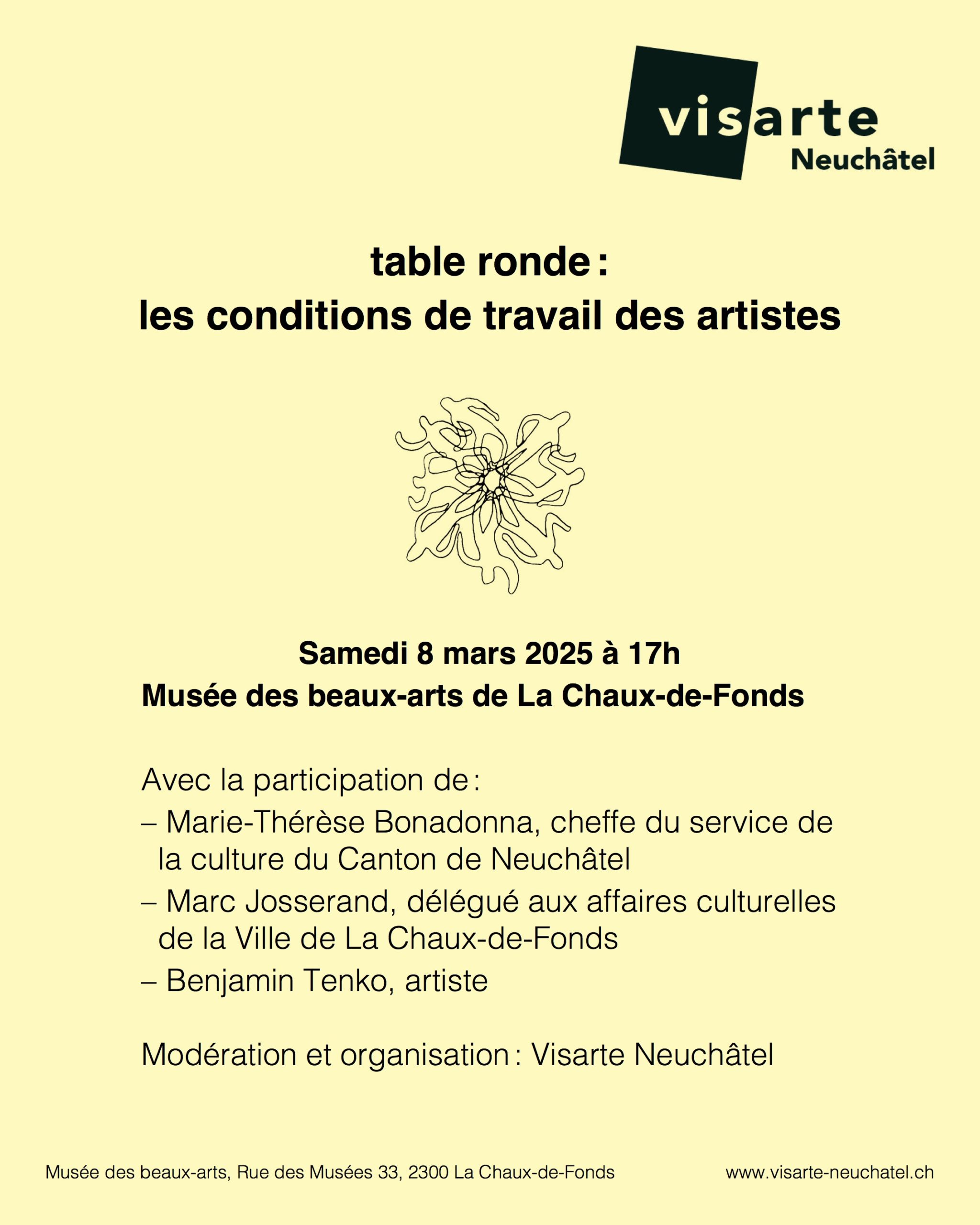 8.3.2025 – Table ronde : les conditions de travail des artistes